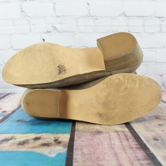 Sole Society Brigitte Brown Suede Back Zip Stacked Heel Ankle Boots US 10 - Picture 10 of 10